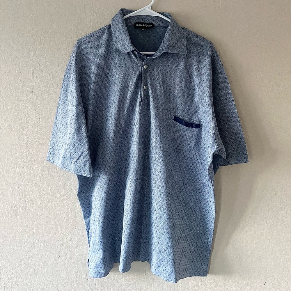 Bullock & Jones Mens Polo Shirt Size 2XL Blue Short Sleeve Collared